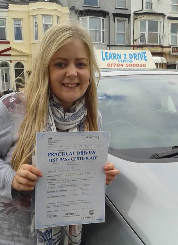 Jenna passing her driving test